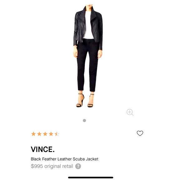 Vince Scuba Leather Jacket, Black, Medium - Picture 1 of 9